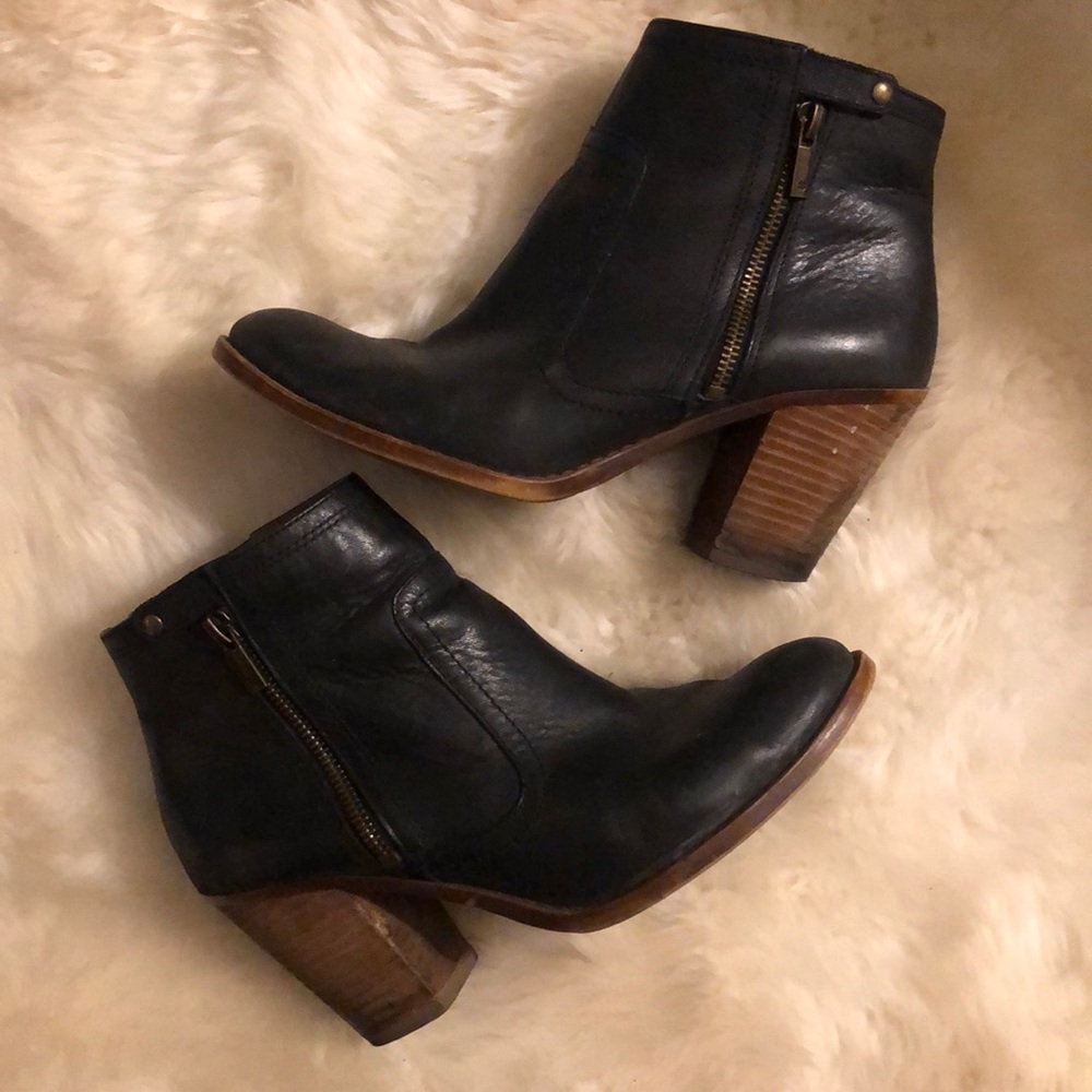 Black Leather Booties by Lucky Brand 🍀